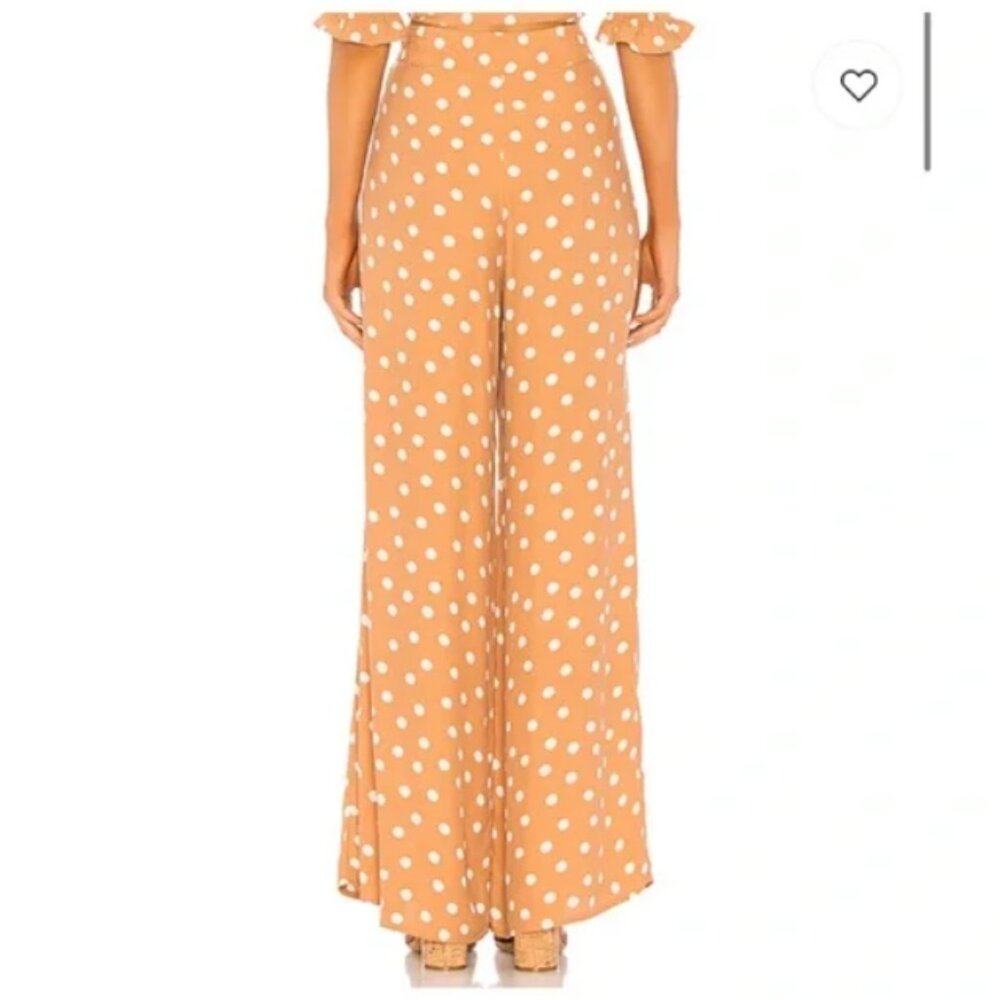 Tularosa Latte Tan White Polka Dot Maxi Marley Pant Viscose Trousers S $148.00 - Picture 4 of 14